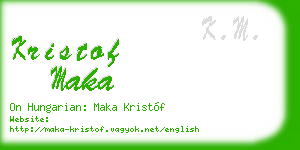 kristof maka business card
